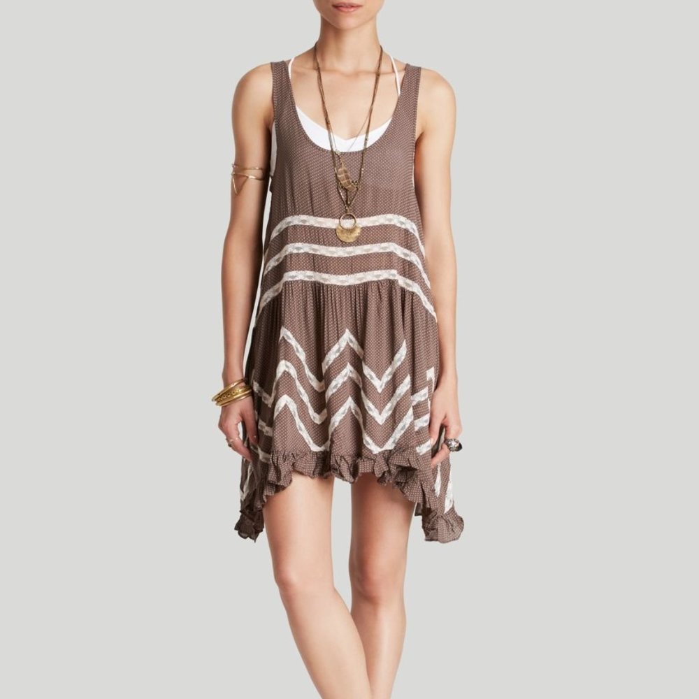 Free People Fiole and Lace Trapeze Slip Dress